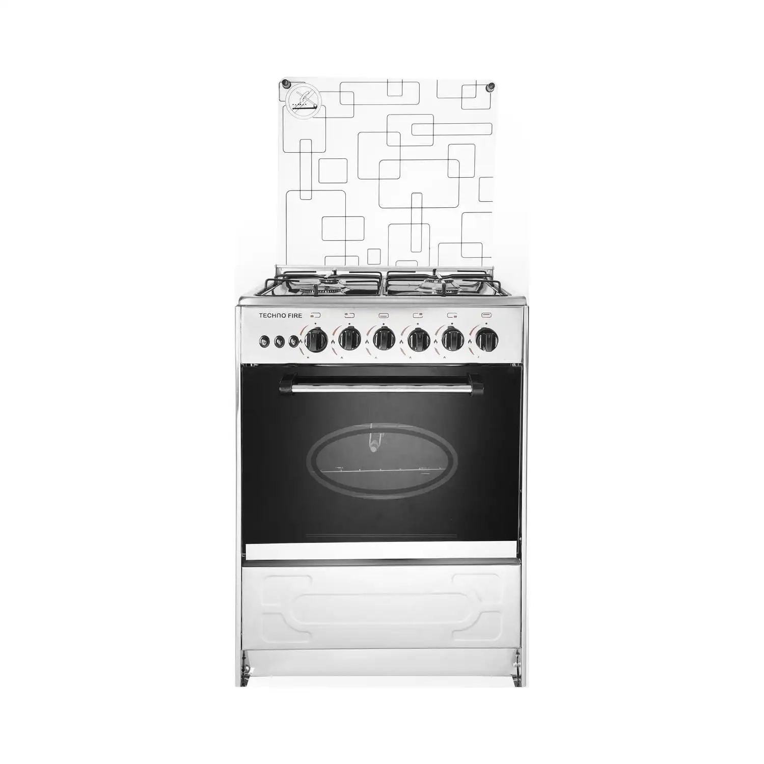 بوتوجاز غاز تكنوفاير، 4 شعلة، 60×60 سم، TF-21- SS - اسود فضي