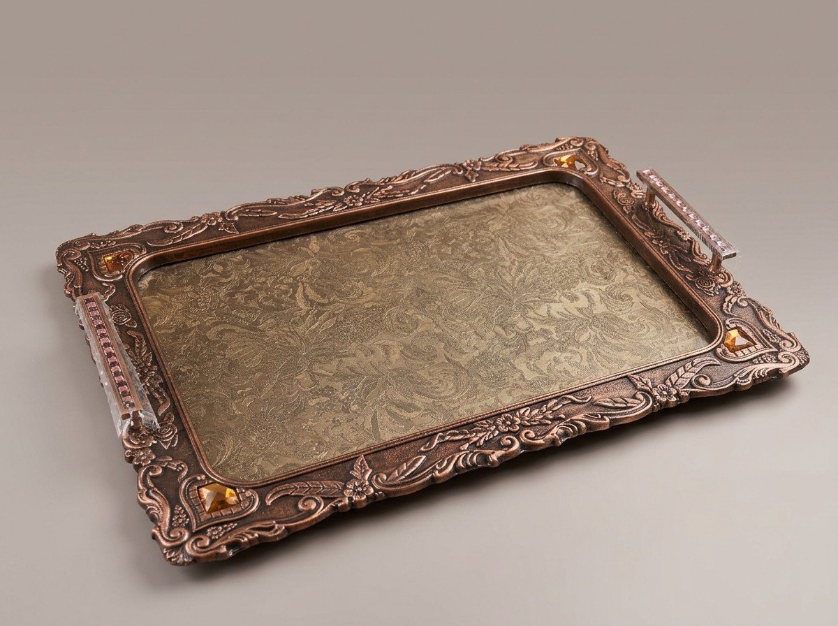 صينية تقديم خشب مربعه بيج