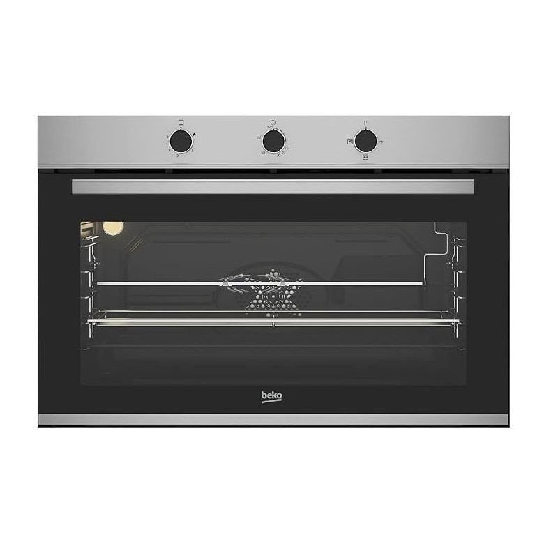 فرن بلت ان بيكو غاز 90 سم 96 لتر BBWHT12106XS - بامان ومروحة - اسود × ستانلس